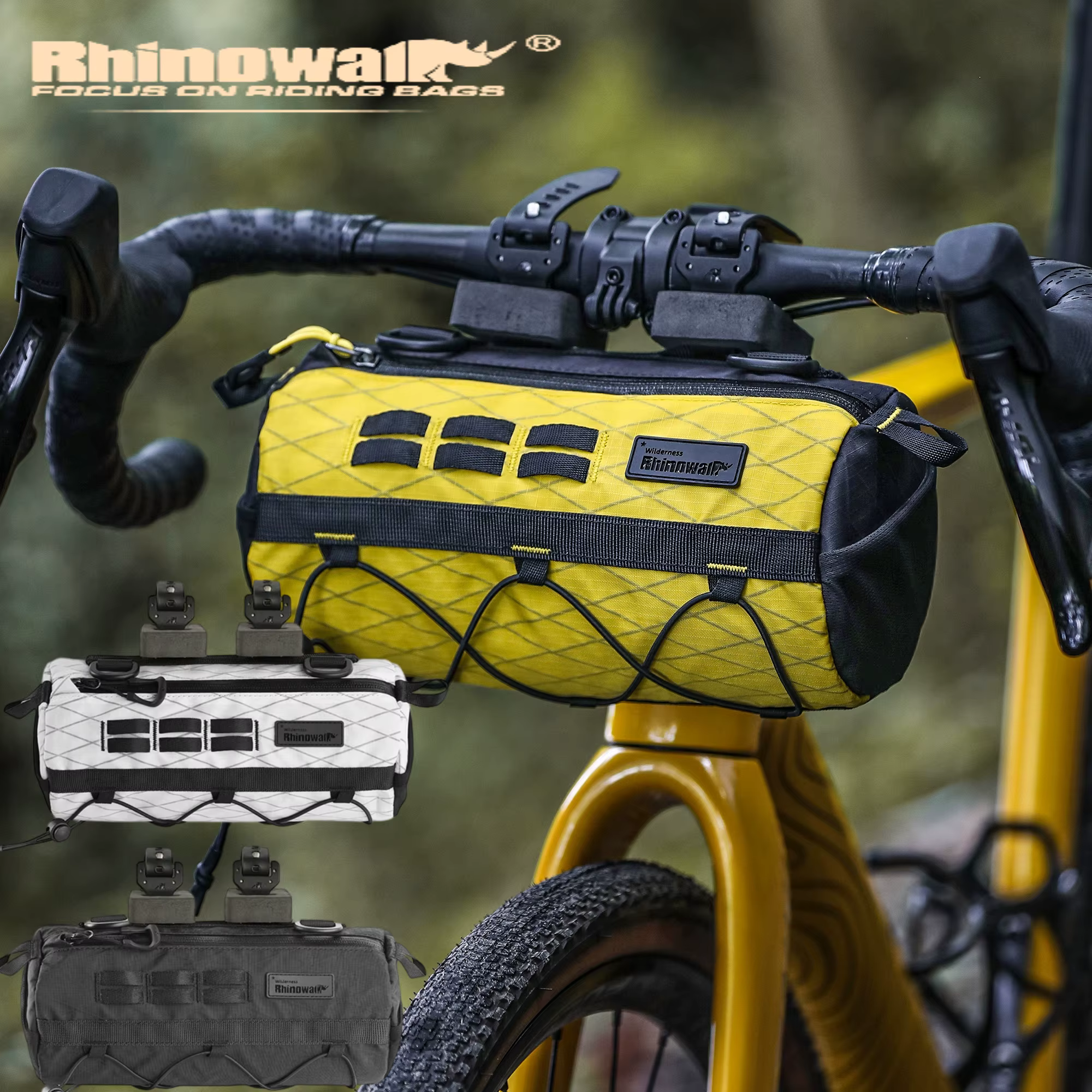 Rhinowalk sac de guidon de vélo Bikepacking pour vtt route gravier sac avant de vélo série sauvage EVA conception 3D résistant à l'usure