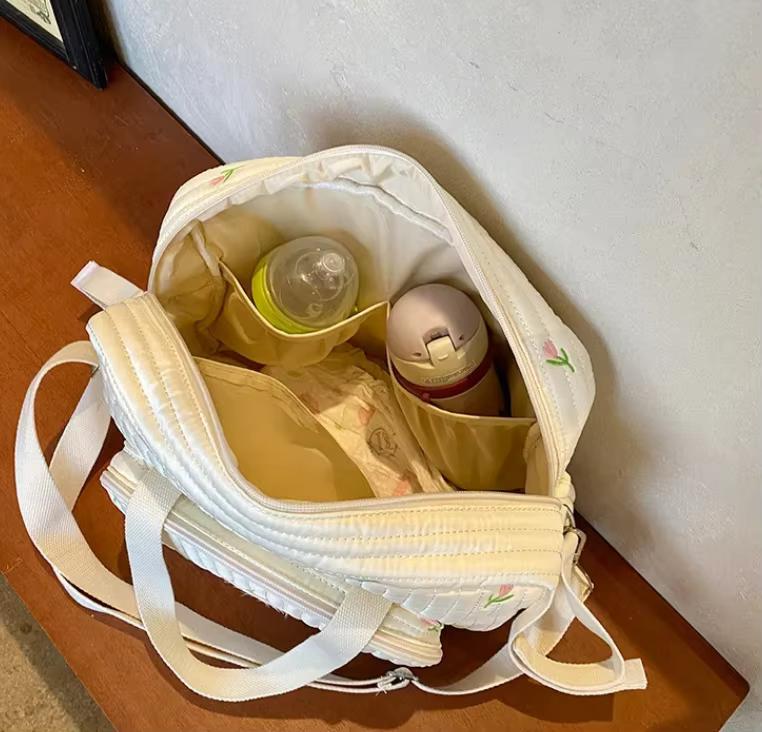 Sac à couches matelassé en coton pour bébé