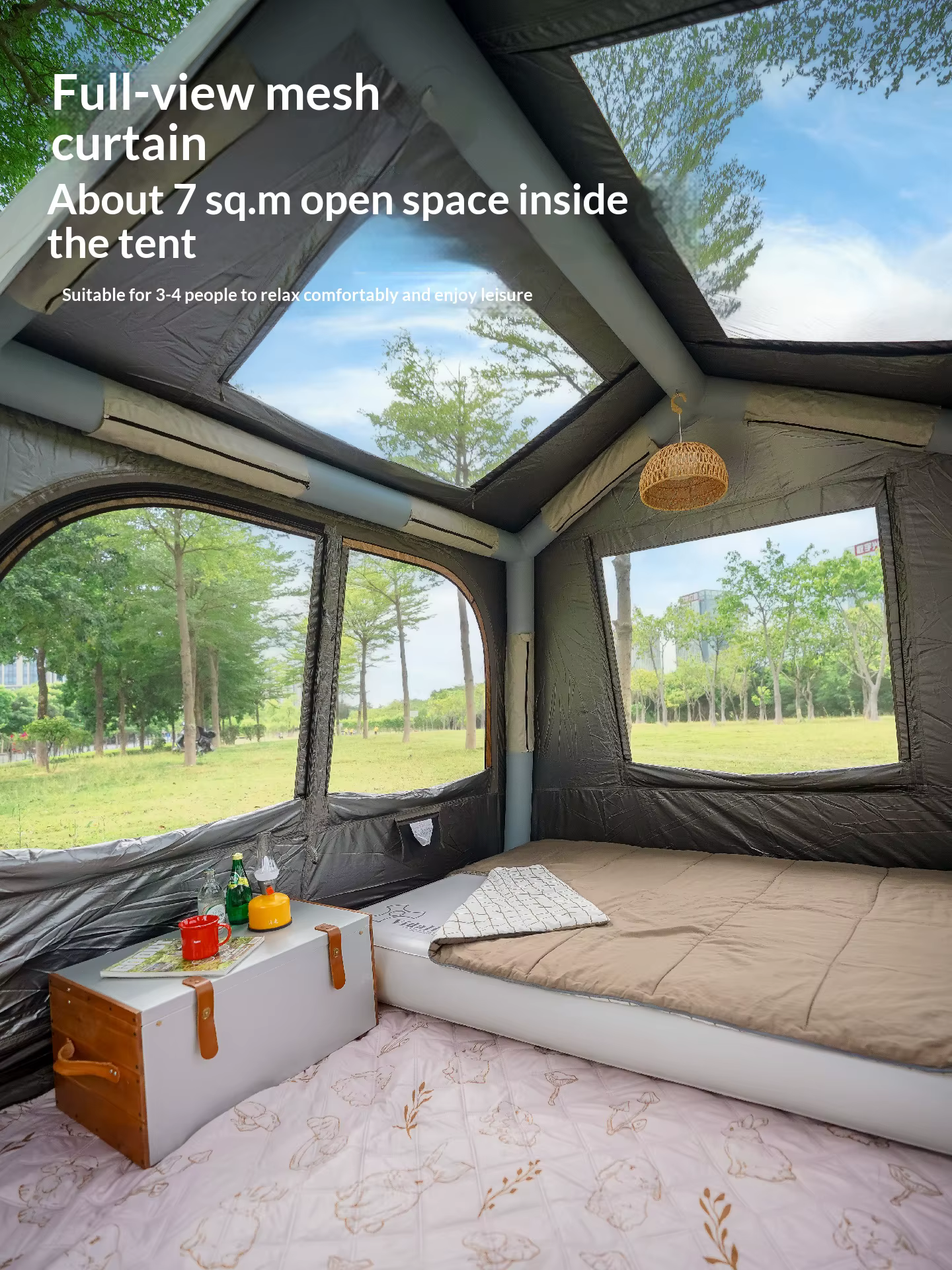 Vidalido grande tente d'air gonflable de Camping 3-4 personnes
