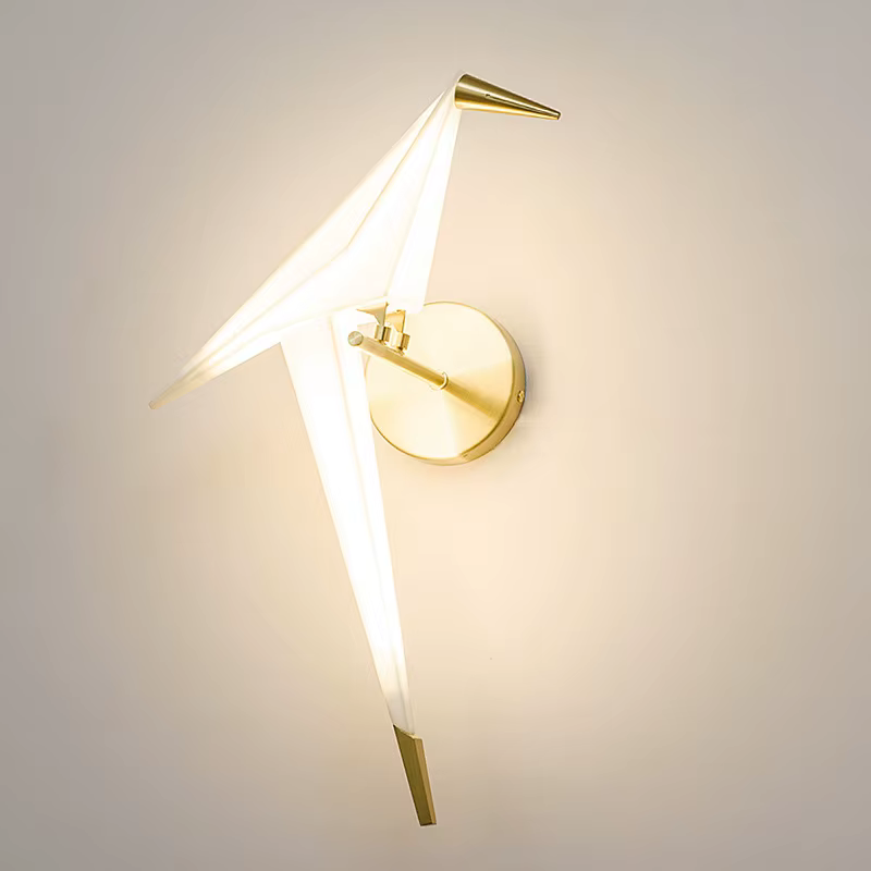 Nordique allée oiseau lampe à côté de la applique Led maison déco mur + lampes papier grue