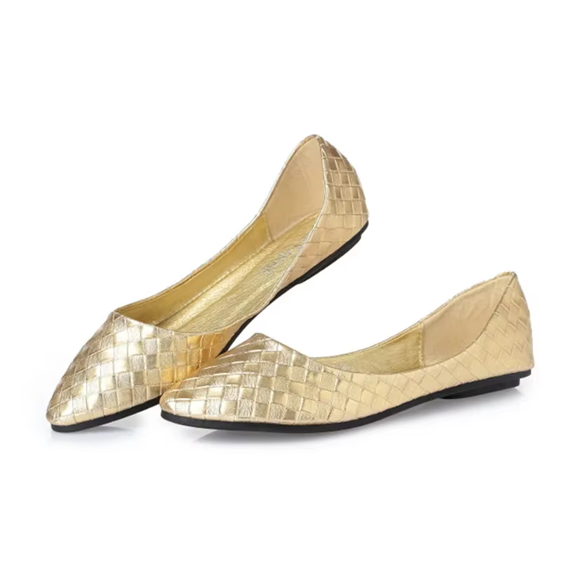 Ballerines Tissées Or et Argent pour Femme