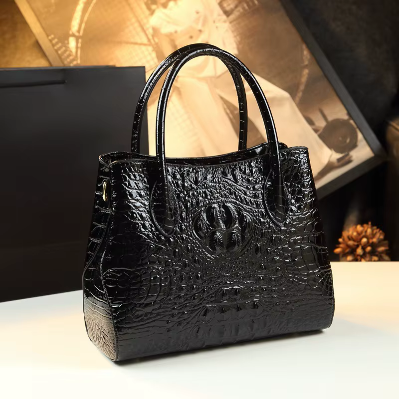 Sac à main femme motif crocodile, grande capacité, sac de jardin, nouveau style 2026, sac à bandoulière de luxe léger et tendance