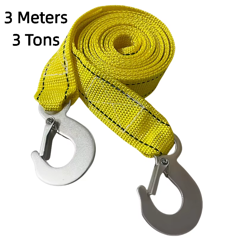 Câble de remorquage de voiture robuste de 3M/4M, 1 pièce, 3 tonnes/5 tonnes, corde de remorque, crochets de sangle de traction, accessoires de récupération de route de Van