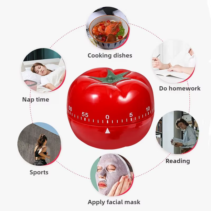 Minuterie de tomate, rappel électronique de cuisine, Pomodoro, compte à rebours mécanique, alarme, outil de cuisine, gadget de jeu, minuterie, horloge