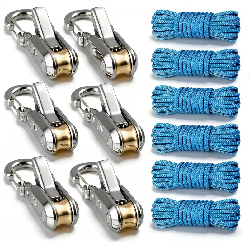 Outil de fixation de cordes et tendeur avec tendeur à rouleaux