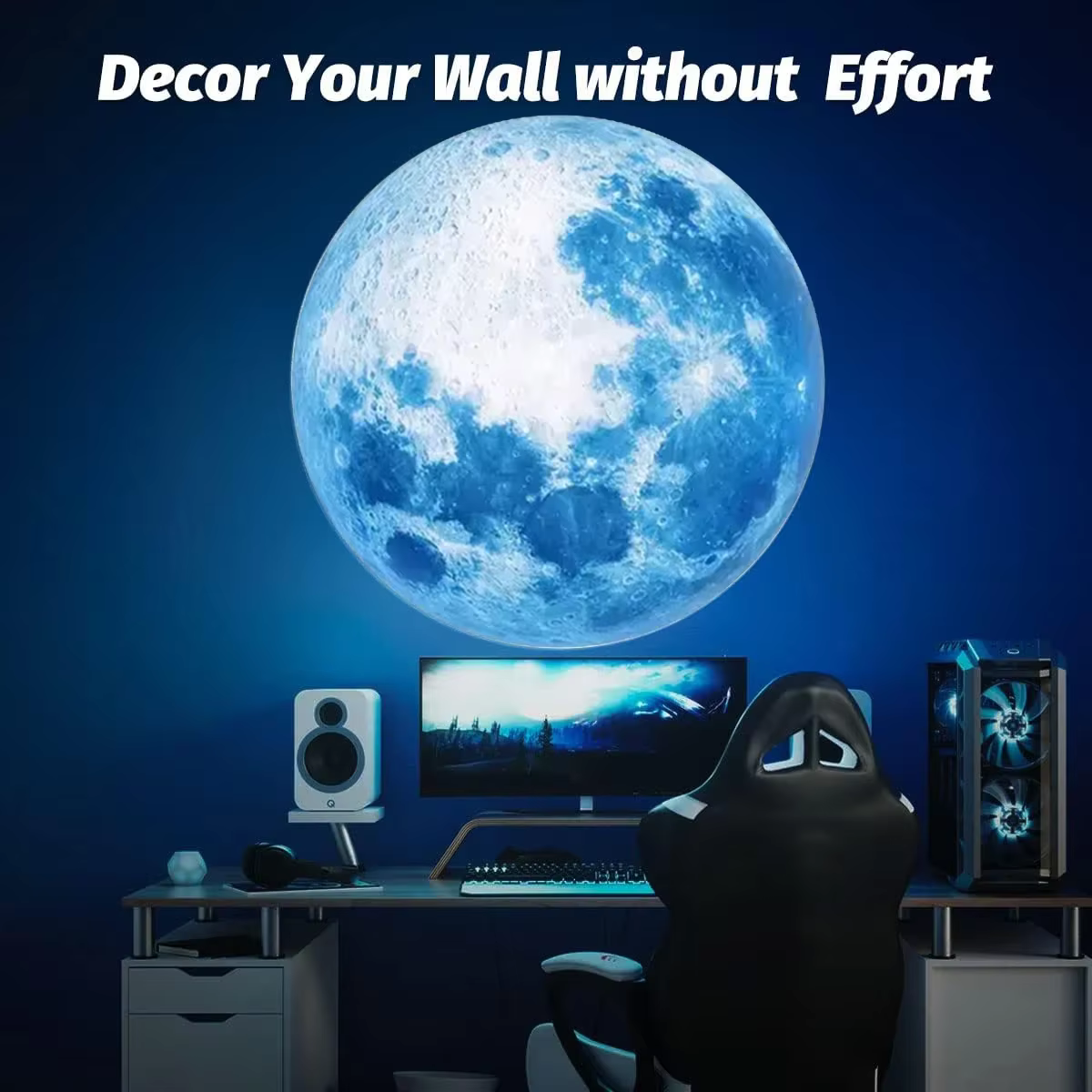 Lampe lunaire, lampe LED, planète bleue