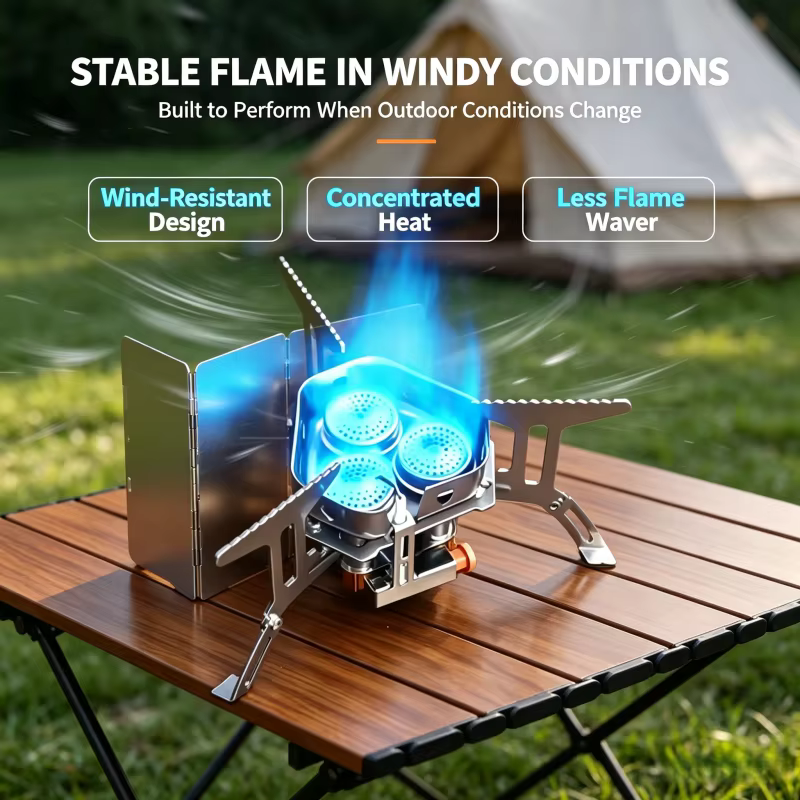 Réchaud à gaz portable à 3 brûleurs