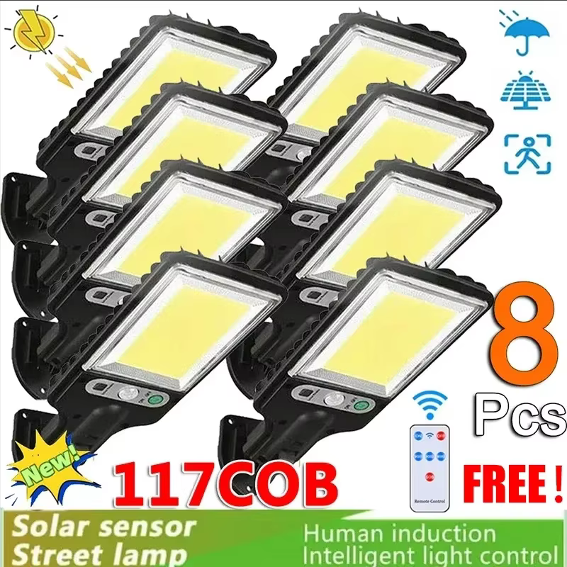 Réverbères solaires d'extérieur, lampe solaire avec 3 Modes d'éclairage, capteur de mouvement étanche, éclairage de sécurité pour jardin, Patio, chemin, cour