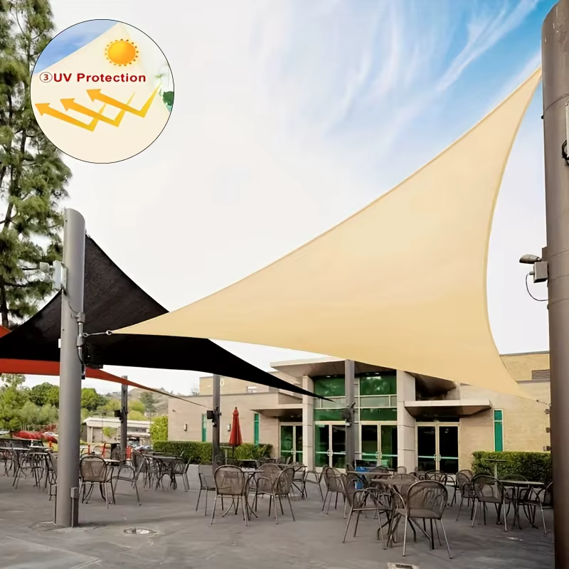 3x3x3M pliant imperméable Triangle pare-soleil voile auvent pour activités de plein air arrière-cour