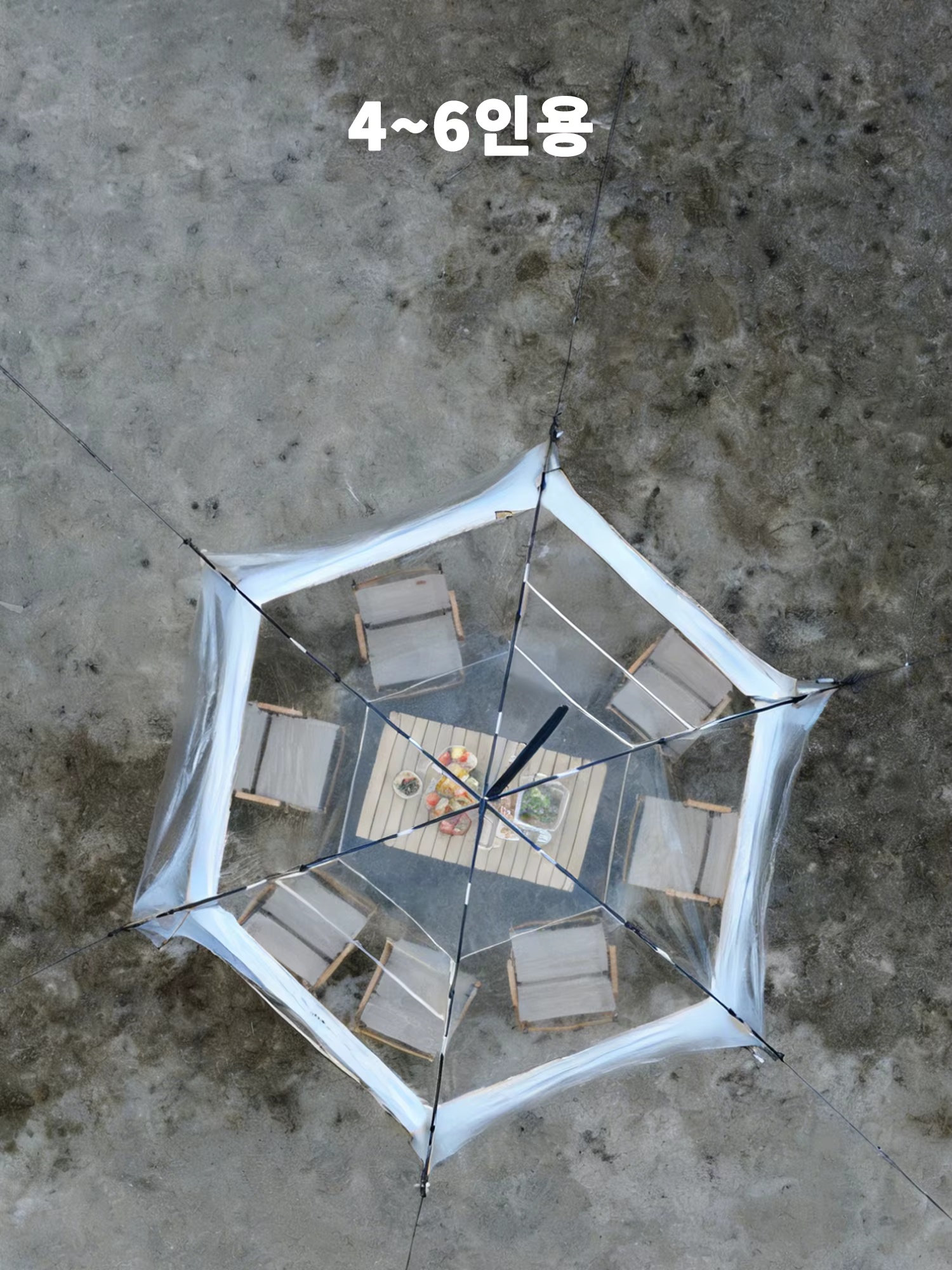Tente transparente pour 4 à 6 personnes