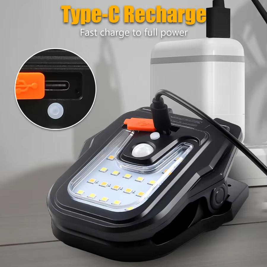 Lampe solaire à pince avec capteur de mouvement