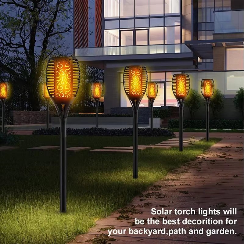 12/33/96LED s flamme solaire torche lumière scintillante étanche décoration de jardin extérieur pelouse chemin cour Patio lampadaire