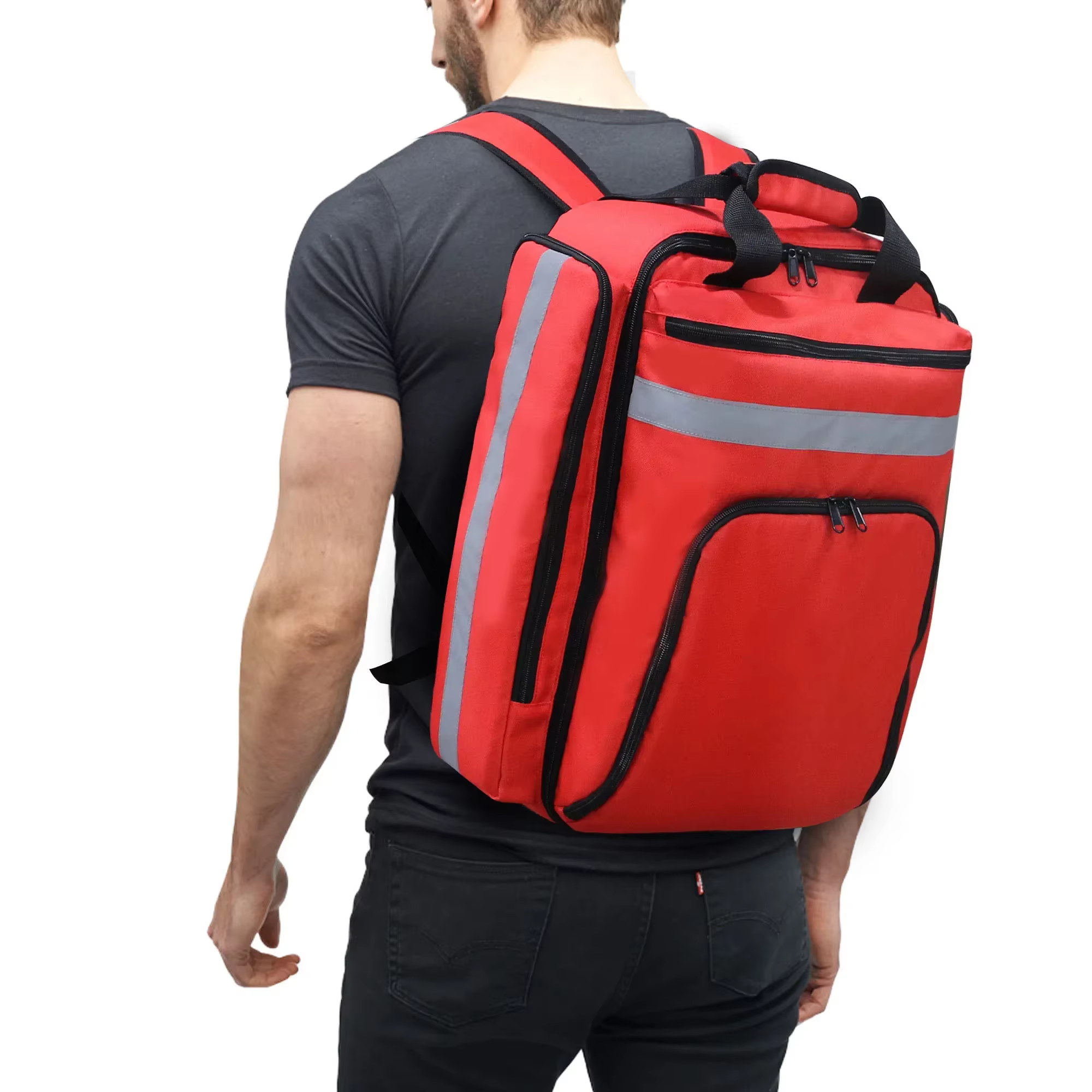 Sac à dos pliable pour instituts de catastrophes, trousse de premiers soins, sauvetage d'urgence, grande capacité, stockage classé, kits de survie, sac médical