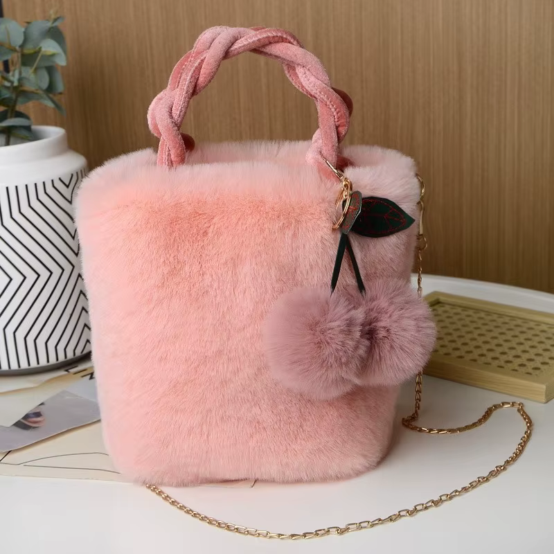 Sacs à bandoulière en fausse fourrure pour femmes