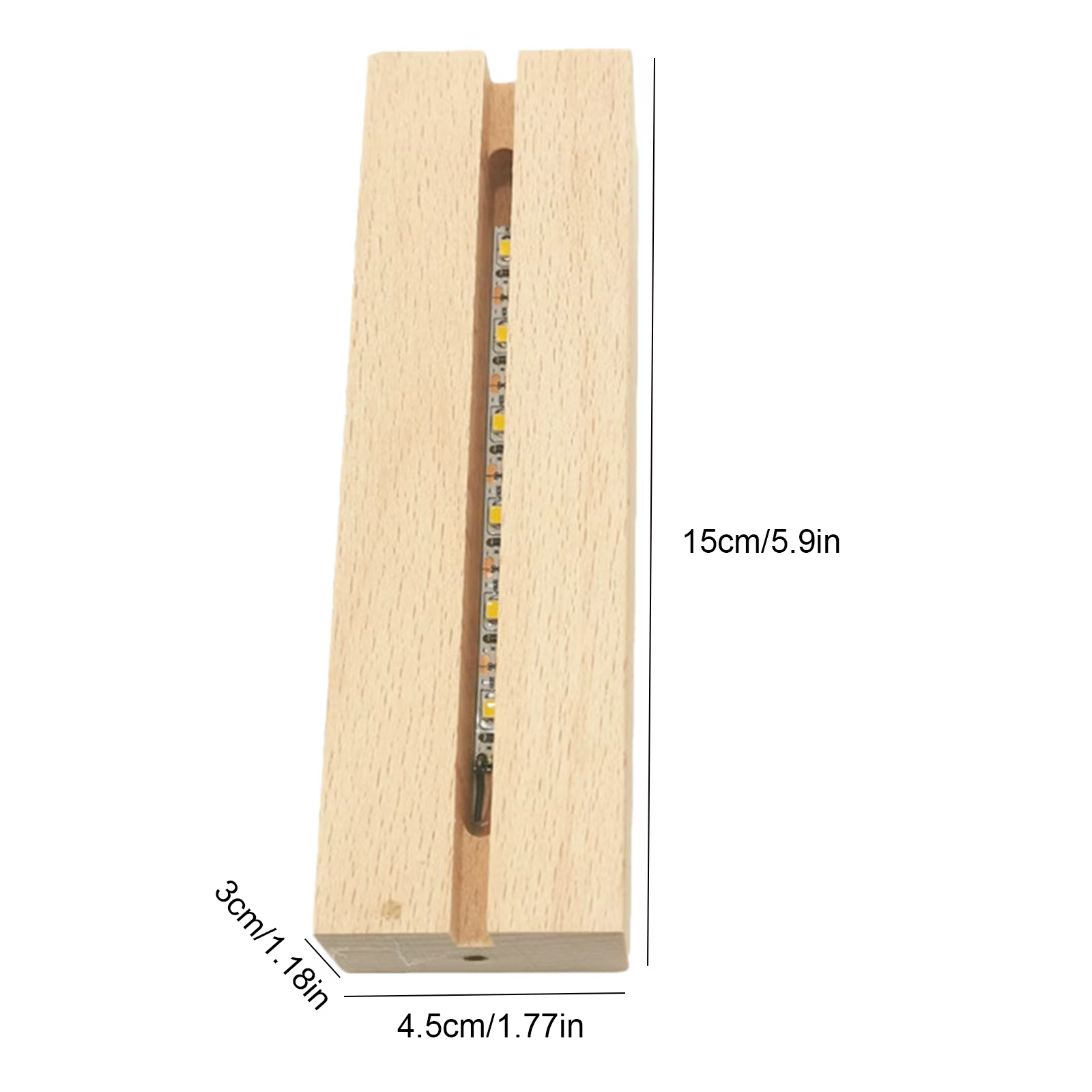 Présentoir LED rectangulaire en bois