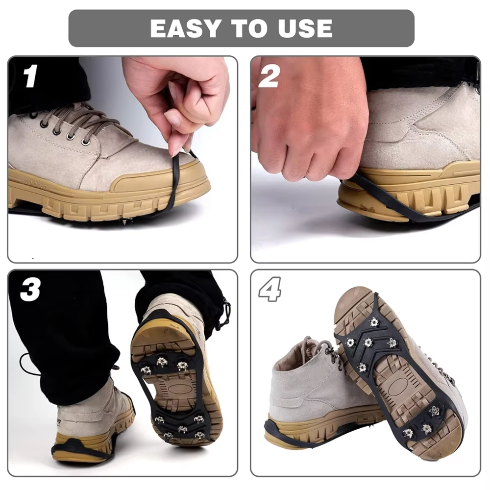 Crampons à 8 dents pour bottes de neige et de glace
