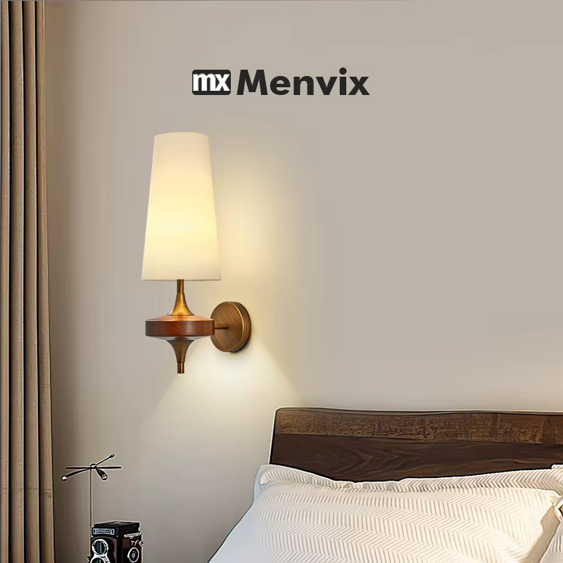 Menvix – applique murale française Vintage en bois massif