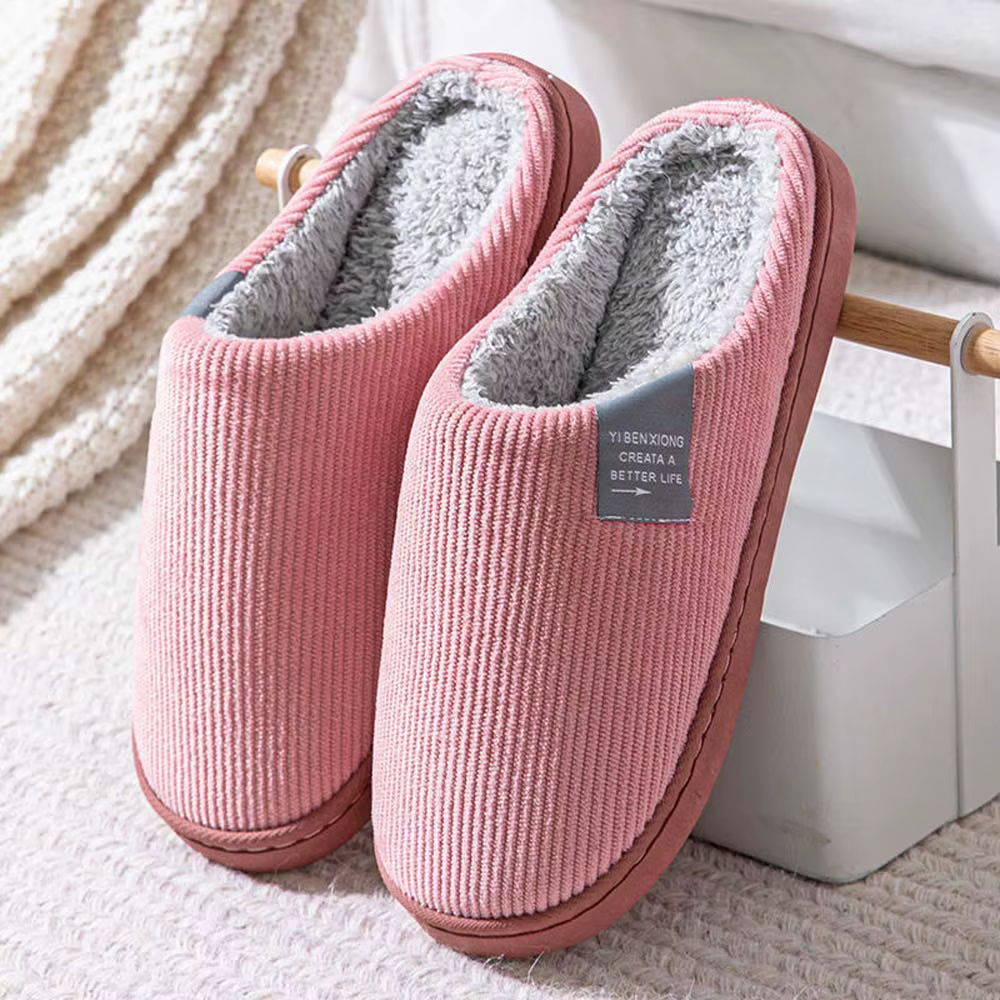 Pantoufles moelleuses décontractées en velours pour l'hiver