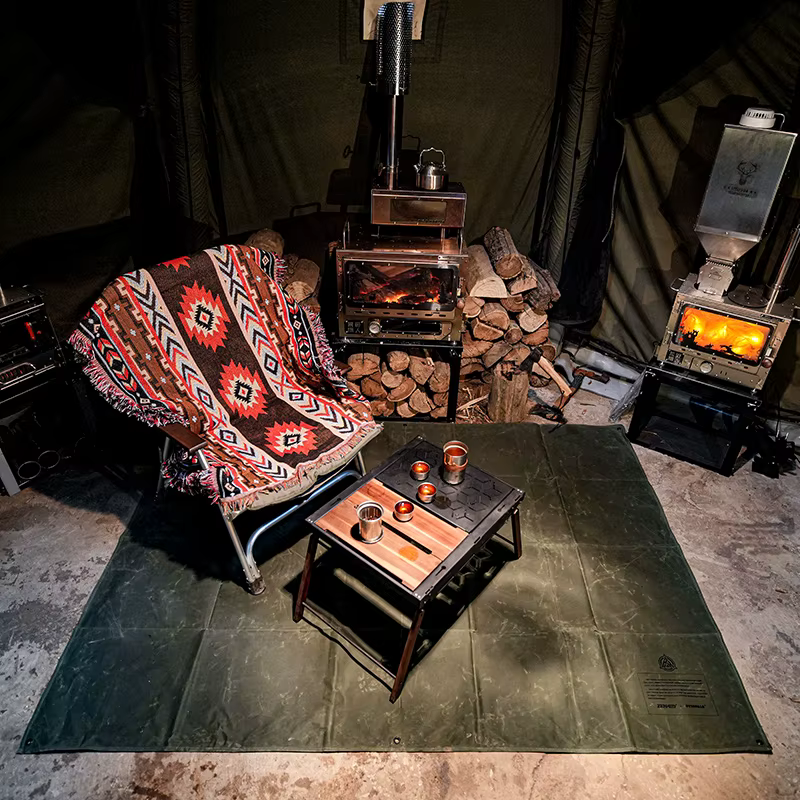 Tapis de pique-nique de Camping en toile de cire d'huile rétro