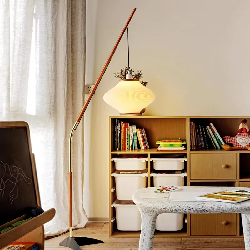 Lampe sur pied vintage japonaise pour salon