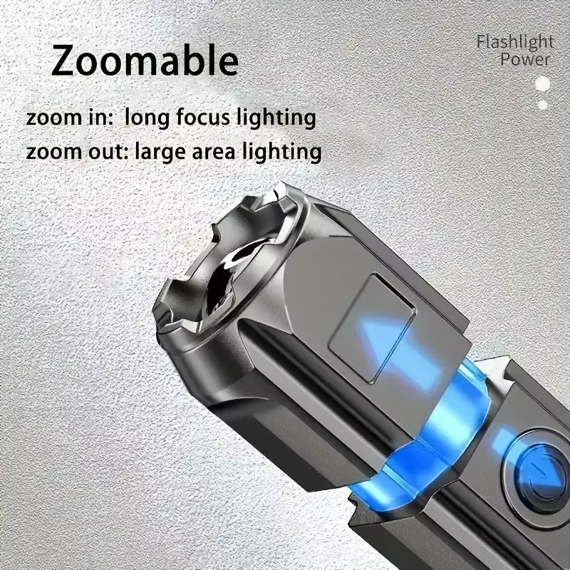 Puissante lampe de poche LED Rechargeable USB étanche Zoom pêche chasse Camping 100.00 Lumen