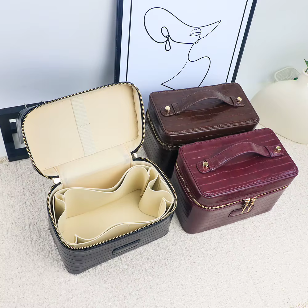 Sac de toilette de voyage personnalisé avec motif crocodile, sac de maquillage portable à suspendre, organiseur de cosmétiques pour femmes