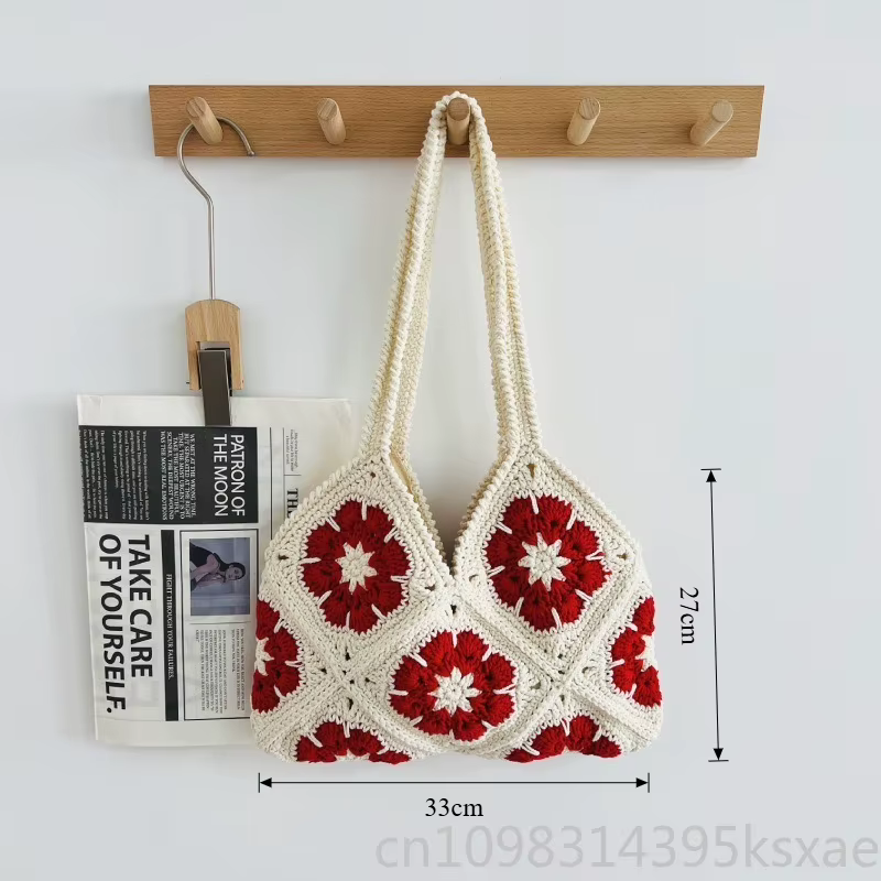 Sac à bandoulière en macramé en coton pour femme, style bohème, pour la plage, fait main, doux, décontracté, pour les vacances d'été