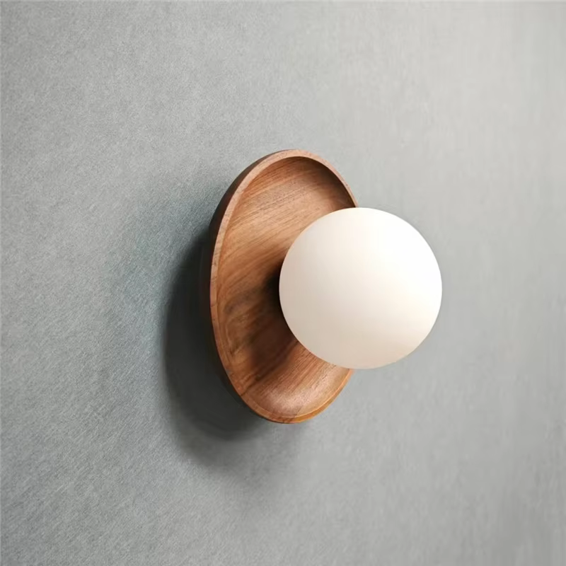 Applique Murale LED en Bois Naturel, Style Vintage, Rétro, Luminaire Décoratif d'Nik, Idéal pour une Chambre à Coucher, un Salon, un Couloir