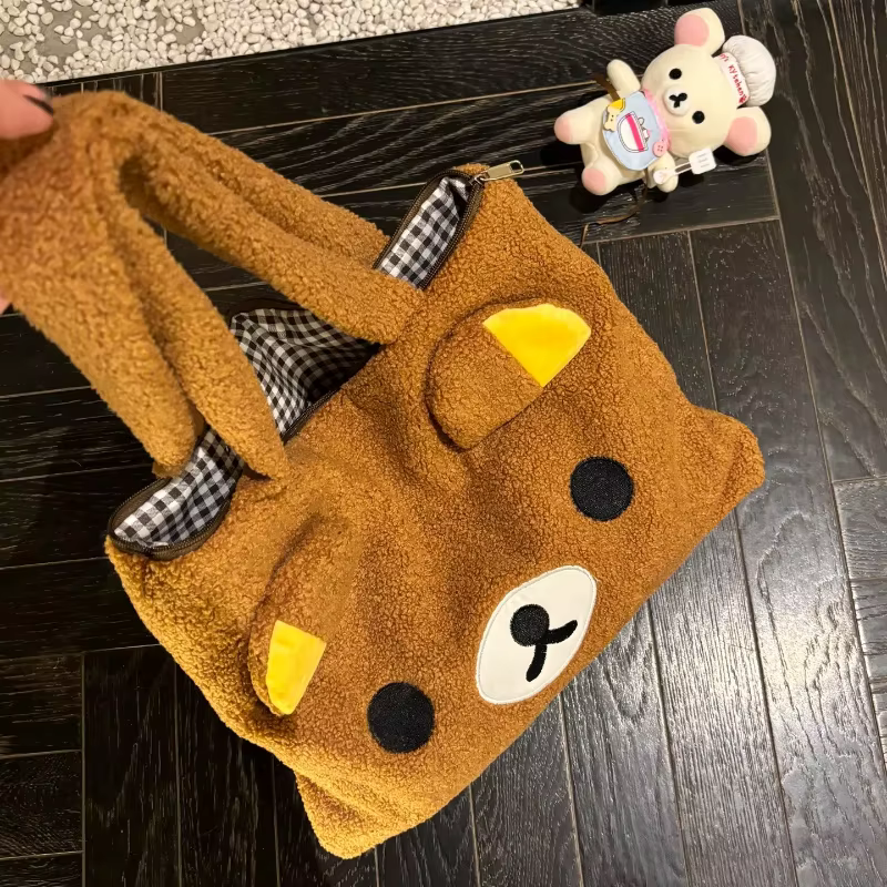 Kawai Rilakkuma Bear sac à bandoulière grande capacité hiver déplacement quotidien Joker fourre-tout Style coréen sac à dos pour tenue décontracté