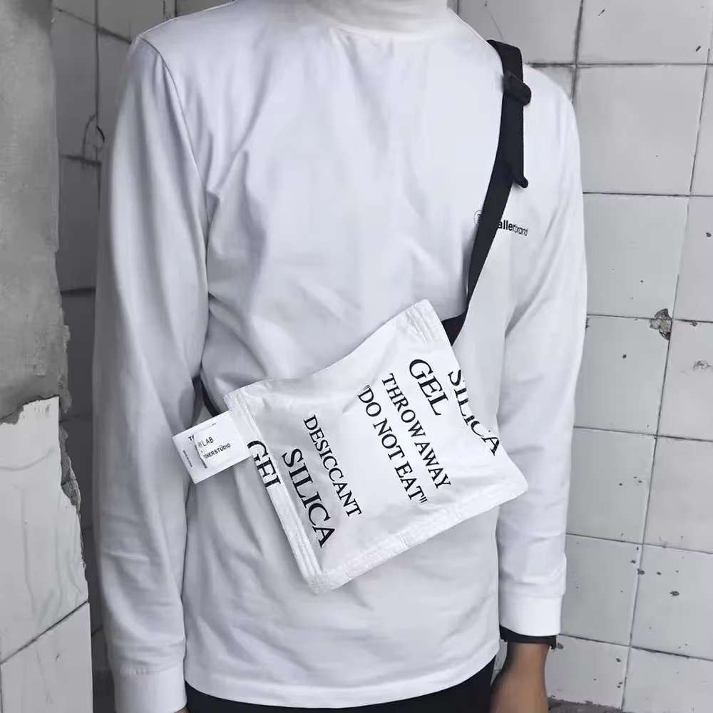 Sac de rangement minimaliste blanc en gel de silice absorbant l'humidité