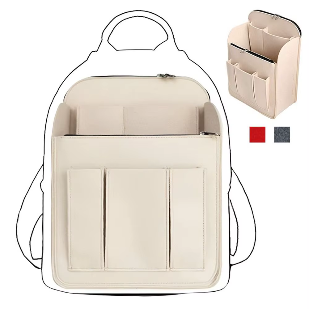 Sac à dos durable multi-poches, sac intérieur grande capacité, sac de voyage portable en feutre, organiseur pour Longchamp