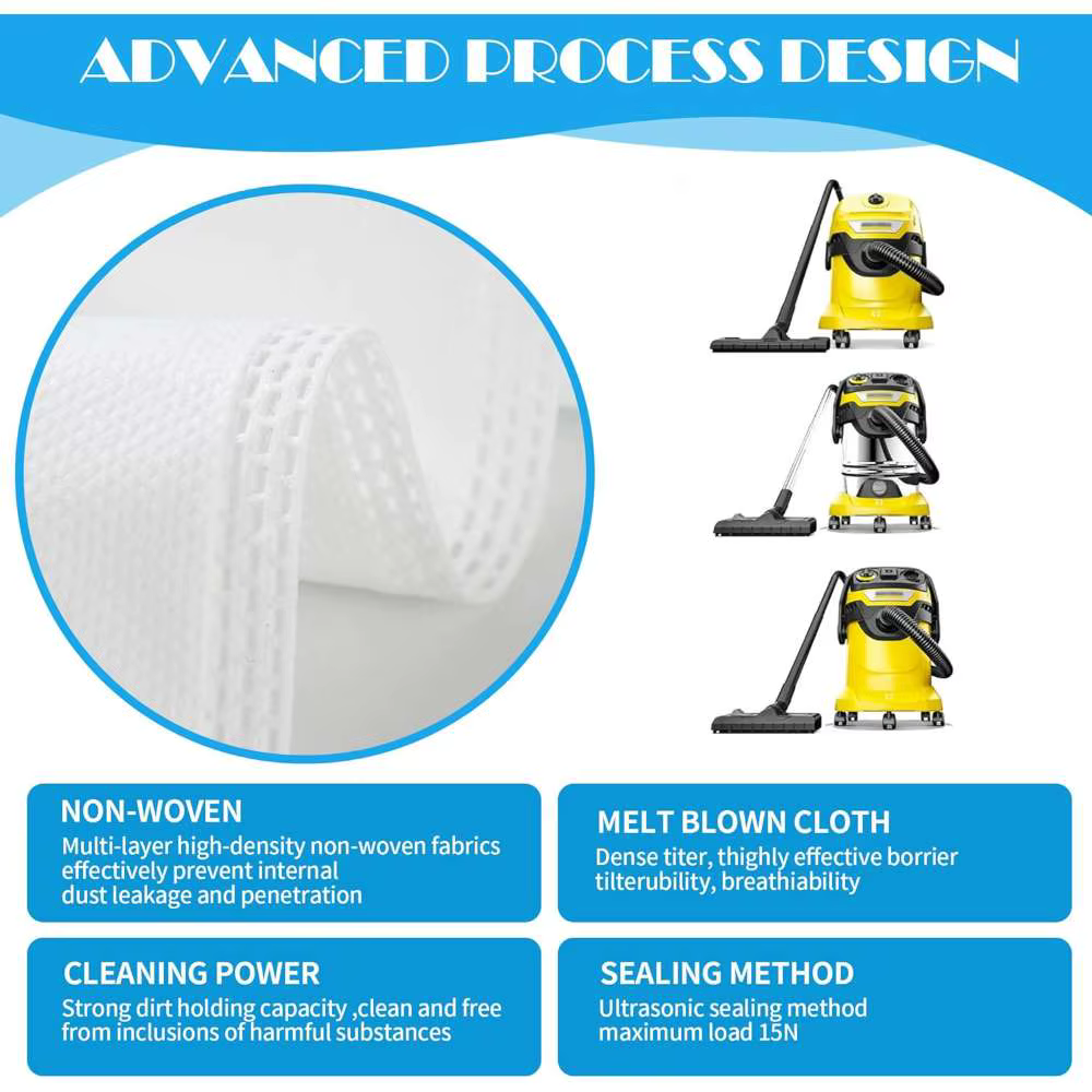 Sacs à poussière pour Karcher 2.863-314.0 KFI 357 KWD1, WD2 Plus, WD3.200 - WD3.800 M,SE4002, SE4001, MV3, accessoires pour aspirateur