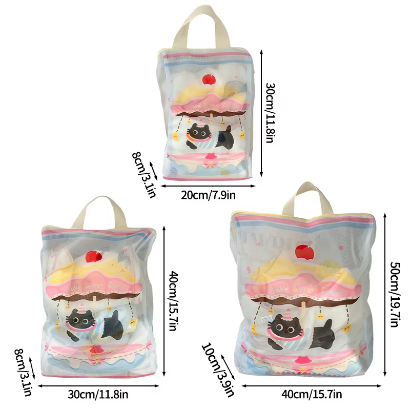 Panier à linge sale en maille, sacs à linge, panier à jouets mignon, sac de rangement pour soutien-gorge et sous-vêtements, sac à linge pour étudiants, sacs en maille réutilisables pour l'école