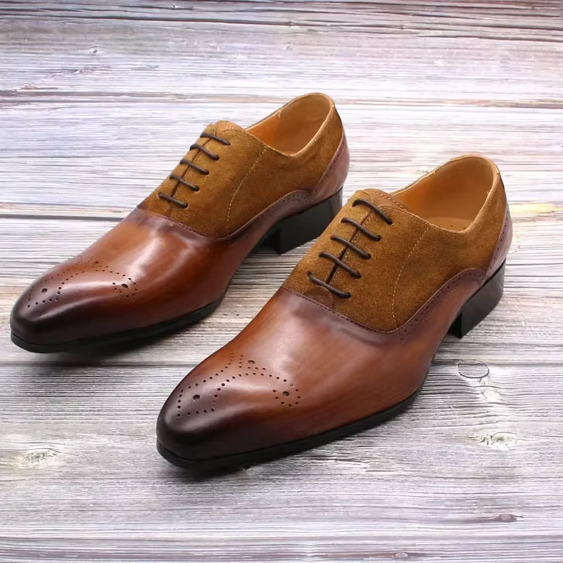 FELIX CHU chaussures Oxford en cuir véritable pour hommes chaussures habillées en daim à bout pointu costume de mariage décontracté d'affaires chaussure formelle