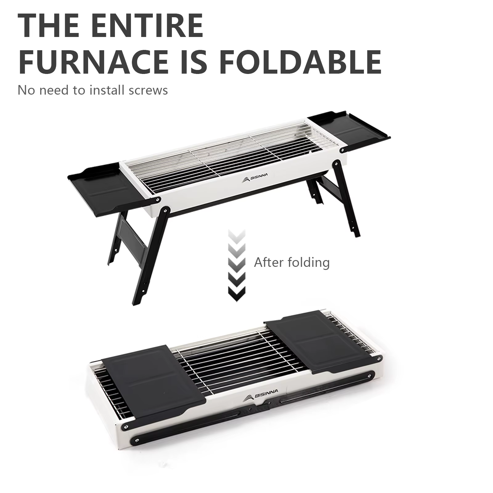 BISINNA Barbecue extérieur Grill Portable pliant poêle à charbon de bois Camping brûleur brasero pour voyage pique-nique