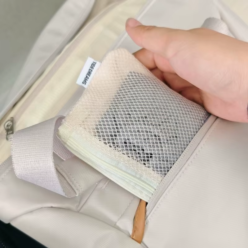 Sac de rangement portable en maille double couche, sac de toilette pour la maison et les voyages, organiseur simple pour fournitures de bureau