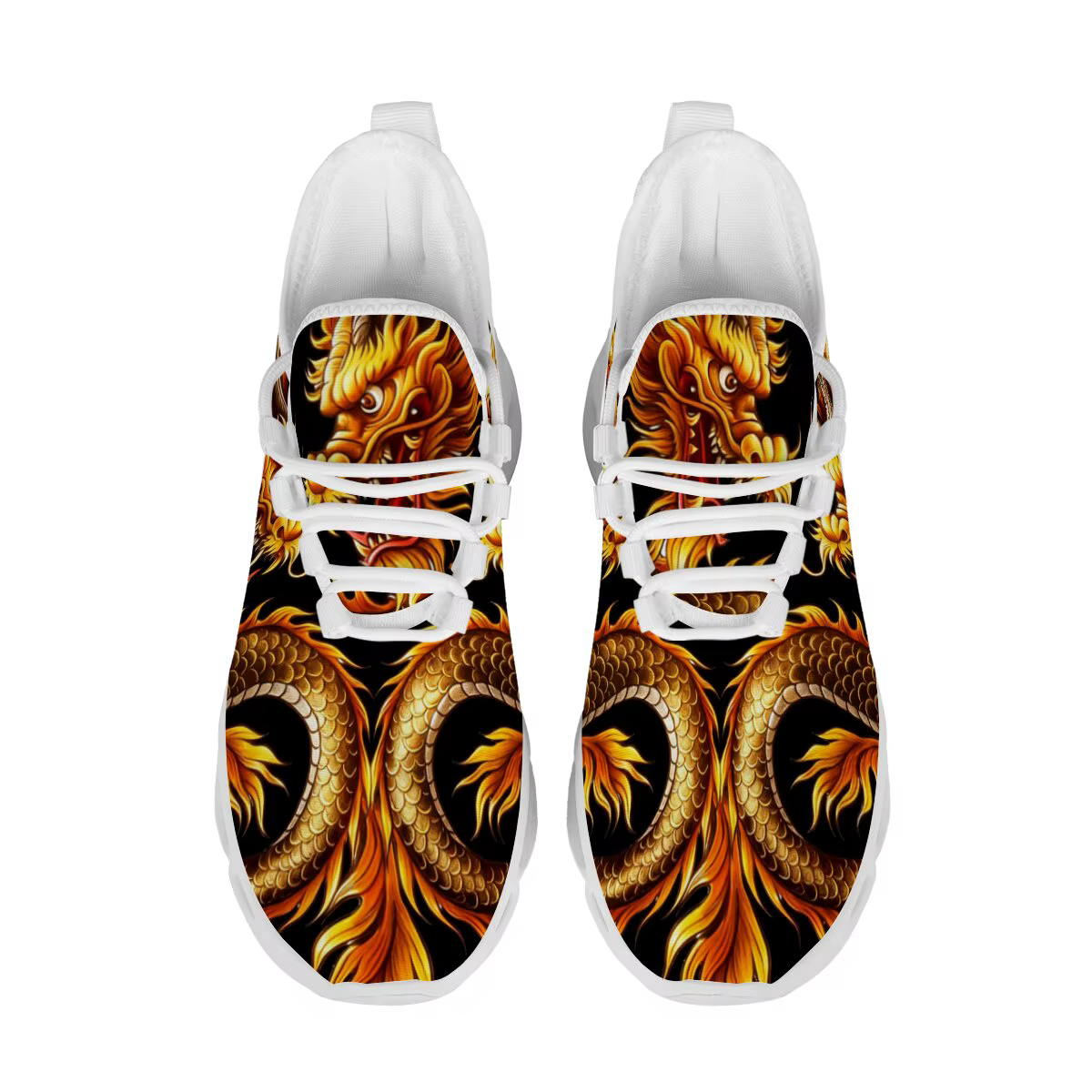 Baskets sur le thème du Dragon pour hommes et femmes, chaussures basses légères et respirantes à lacets, chaussures de course, de randonnée, de sport décontractées