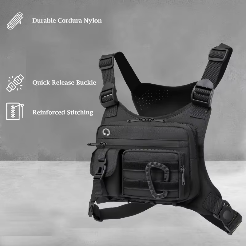 Sac de poitrine tactique d'extérieur unisexe pour la course à pied