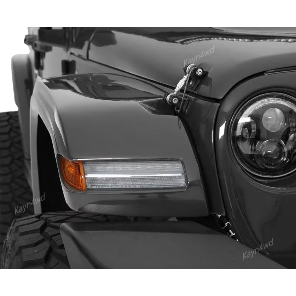 Accessoires extérieurs tout-terrain 4x4, kit de conversion JK vers JL, élargisseurs d'ailes avant avec éclairage LED pour Jeep Wrangler JK 2007-2018