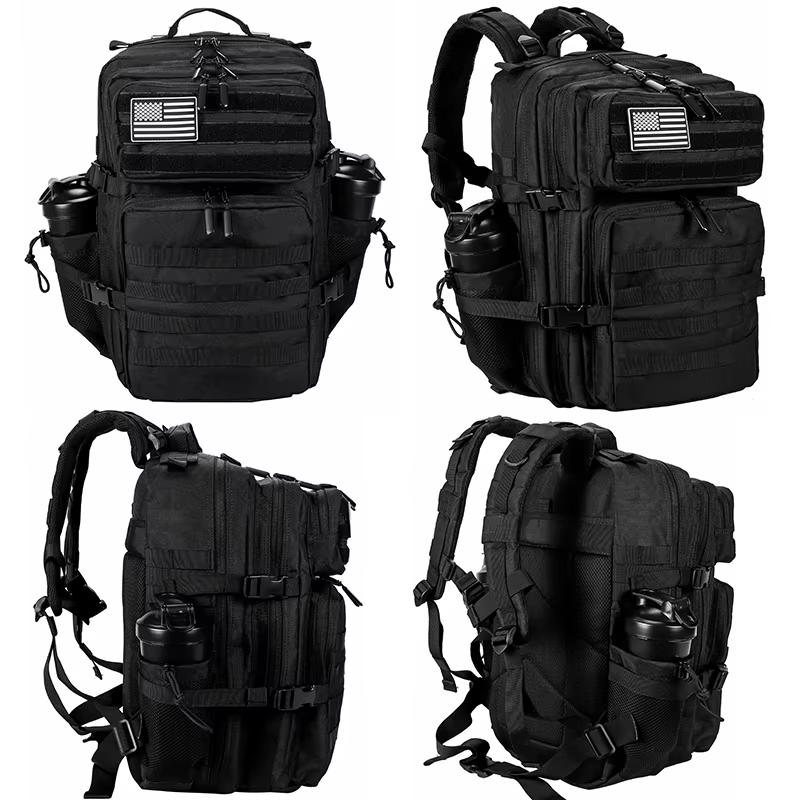 LHI 45L/35L/25L sac à dos tactique pour hommes et femmes étanche athlète salle de sport sac de plein air voyage randonnée sac à dos avec porte-bouteille