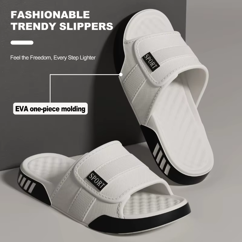 Claquettes de maison pour homme, plateforme, effet nuage, sandales d'été, tongs, claquettes de plage, chaussures décontractées pour la maison, plates, antidérapantes, en EVA, pour salle de bain