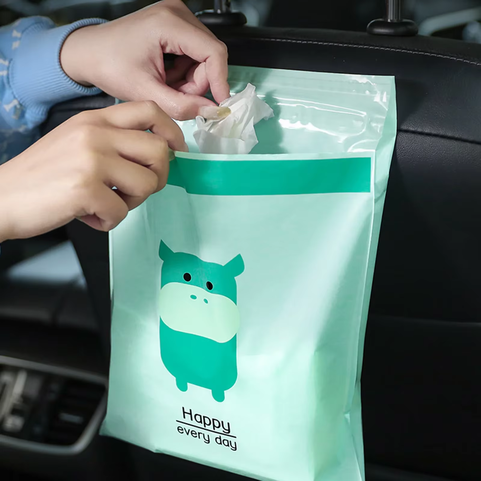 Sac poubelle de voiture jetable auto-adhésif, poubelle pour siège Auto, sac poubelle suspendu au dos, sac de rangement des déchets de cuisine et de bureau