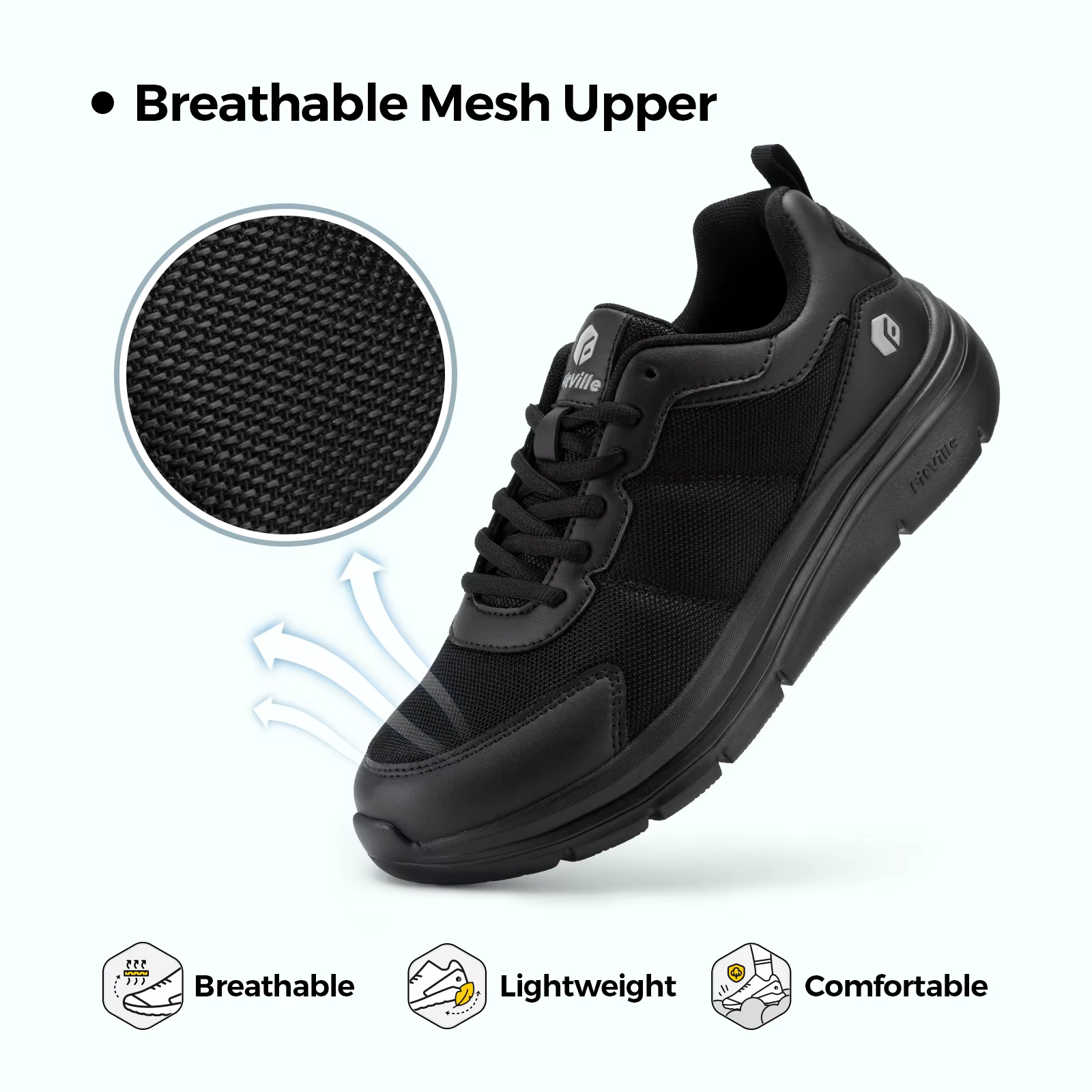 Chaussures de marche élargies 2E pour hommes