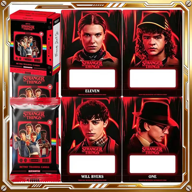 Cartes à collectionner WUSTYLE Stranger Things Série Rétro – Collection de cartes à échanger sur le thème de la série dramatique – Cadeaux de Noël et d'anniversaire pour collectionneurs adultes, homme