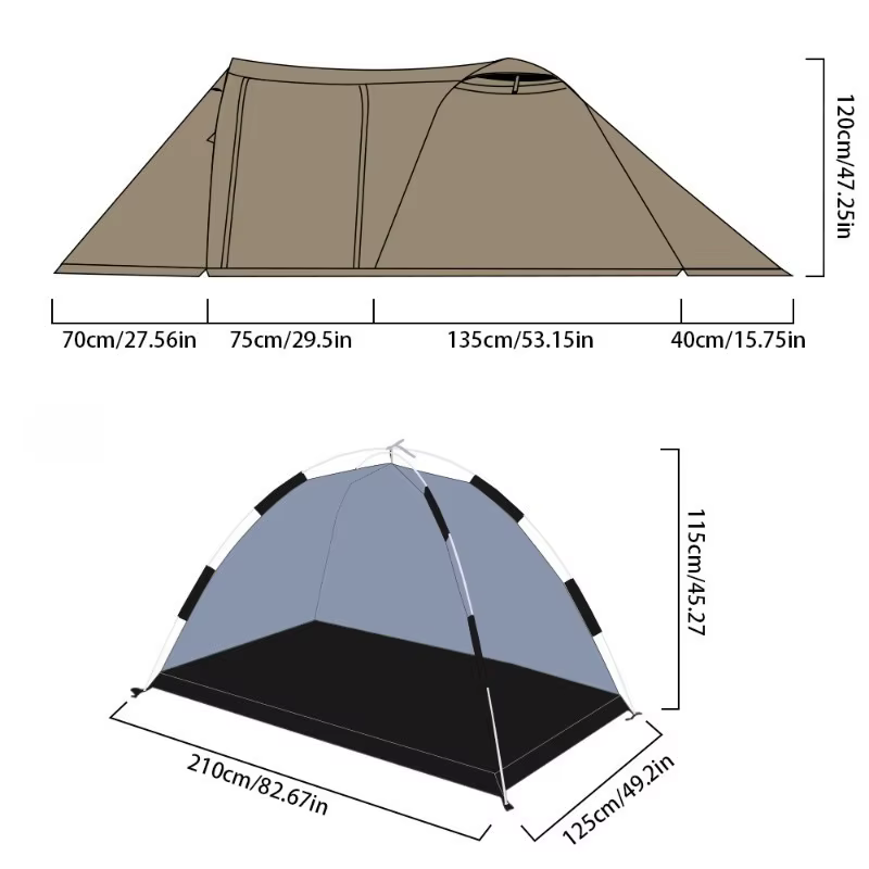 Tente de Camping ultralégère de grand espace