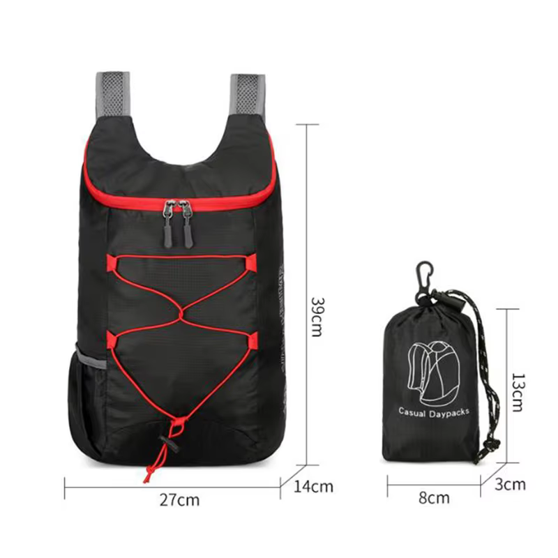 Camping randonnée multifonctionnel en plein air pliant sport sac à dos Ultra léger transportant imperméable en tissu Nylon sac de Fitness