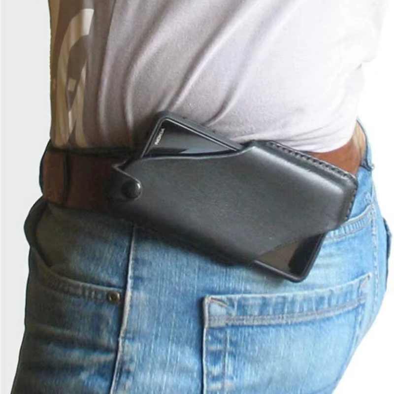 Étui de téléphone en cuir pour hommes, pochette de ceinture, sac de taille pour iPhone, étui à boucle pour téléphone portable, portefeuille, sac à main, sacs de taille, support pour téléphone