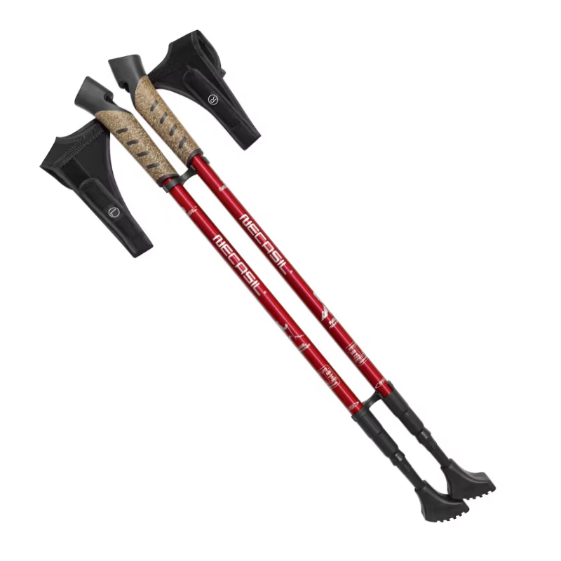 2 pièces bâtons de marche nordiques Trek pôle télescopique Alpenstock 7075 alliage d'aluminium béquille de tir