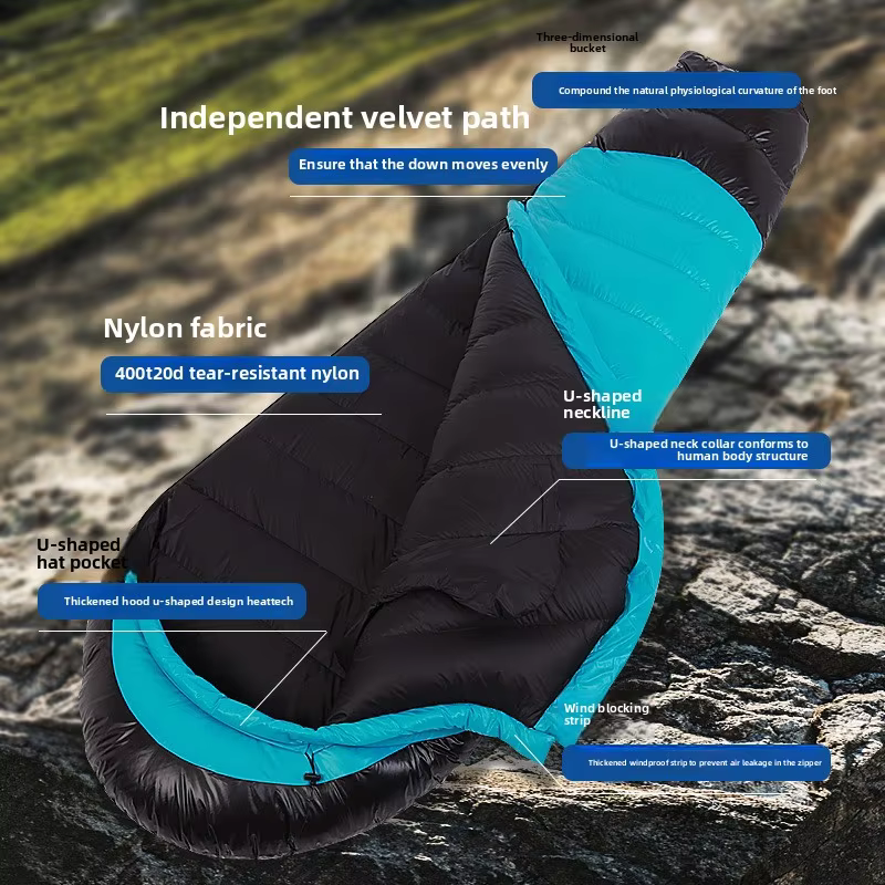SKY ICEJingchan – sac de couchage en duvet d'oie épais pour adultes