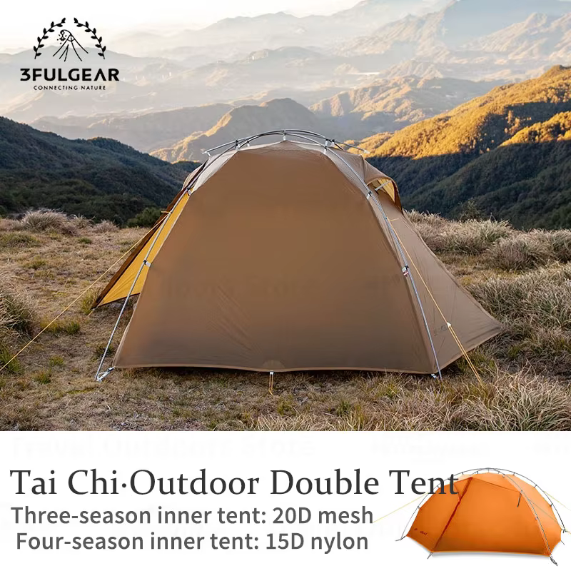 3F UL GEAR Tai Chi 2 tente de Camping 210T ultraléger résistant aux intempéries Portable extérieur Double
